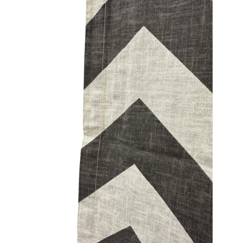 West Elm Charcoal Gray Grey Chevron 100% Cotton Curtain Panels Lot Of 3 84x48